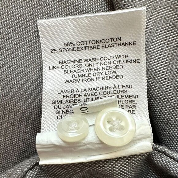 Express Men's Dress Shirt Button Down Long Sleeve Gray Size XXL 2X 18-18 1/2 - Picture 7 of 7